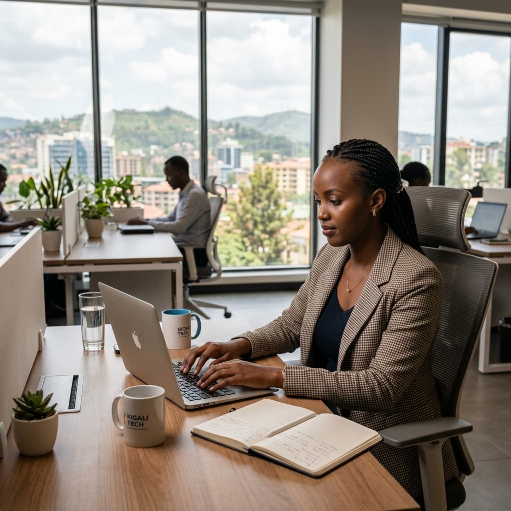 Focused professional at work