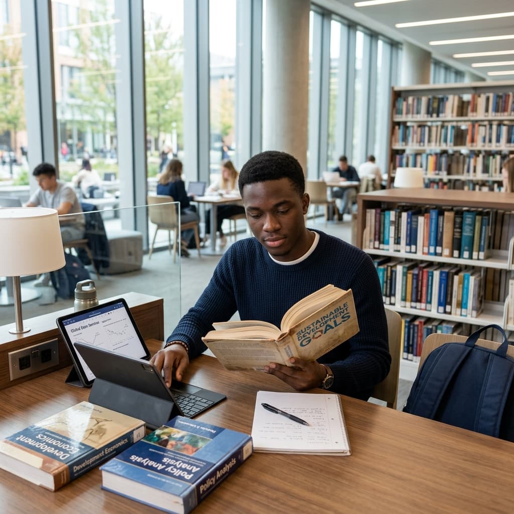 Dedicated student studying